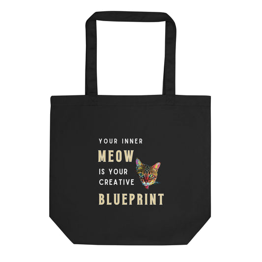 Your Inner Meow Eco Organic Cotton Tote Bag - My Social Cat Bonafide Boutique LLC  