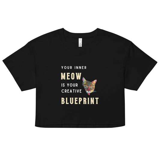 Your Inner Meow is Your Creative Blueprint Women’s Crop Top - My Social Cat Bonafide Boutique LLCYour Inner Meow is Your Creative Blueprint Women’s Crop Topcrop topMy Social Cat Bonafide Boutique LLCBlackXSblueprintcat