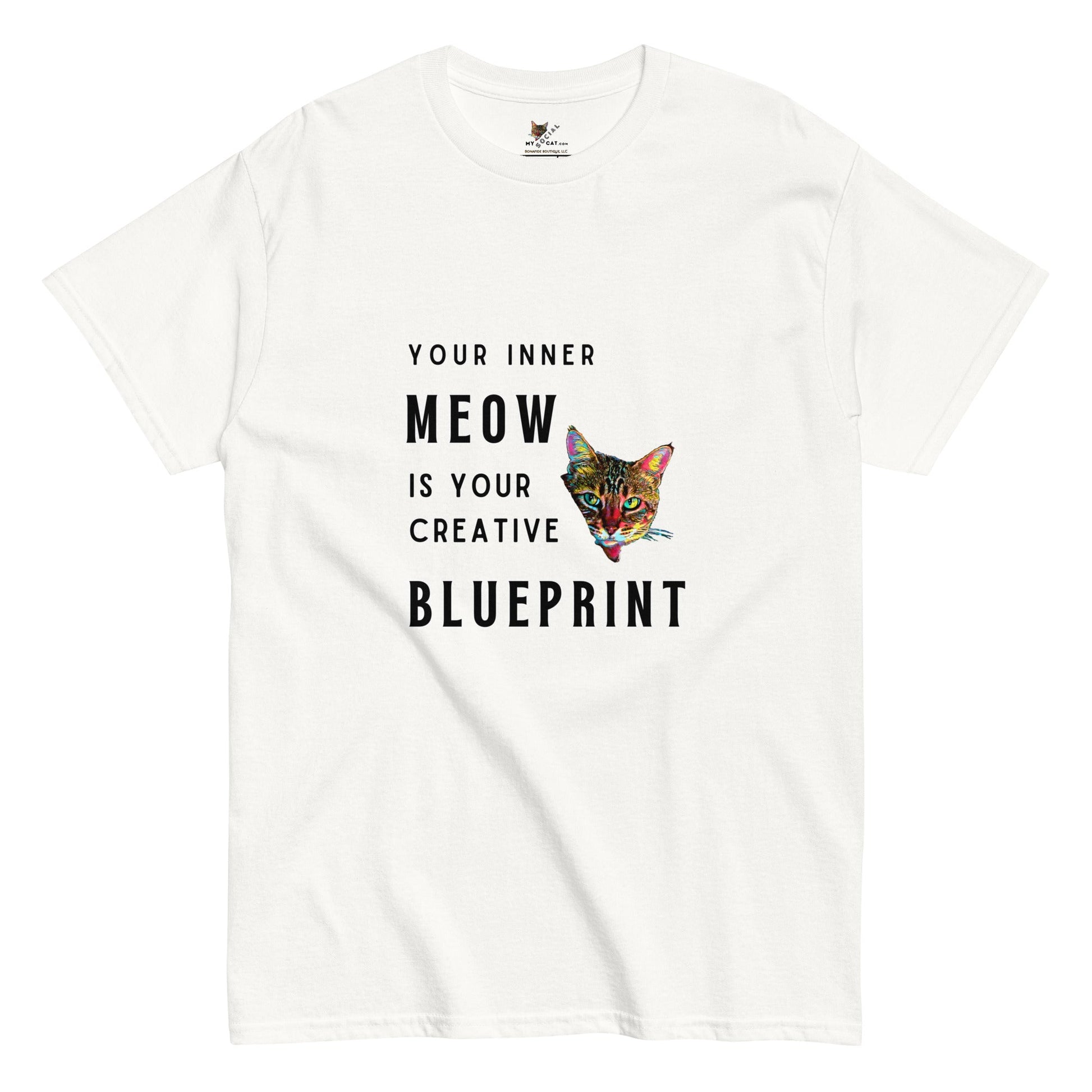 Your Inner Meow Unisex Classic Tee - My Social Cat Bonafide Boutique LLCYour Inner Meow Unisex Classic TeeT-shirtMy Social Cat Bonafide Boutique LLCWhiteSblueprintcat